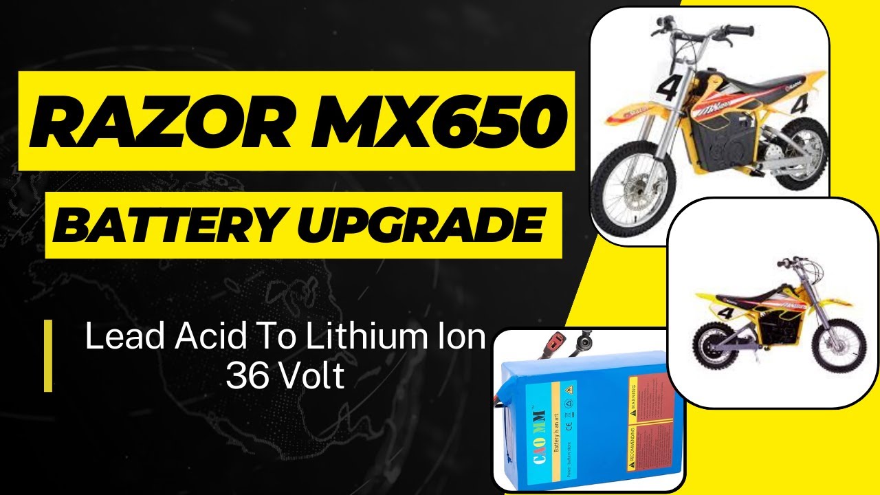 Razor MX650 Battery Upgrade To Lithium Ion. Replace Old Batteries. 36V 20AH