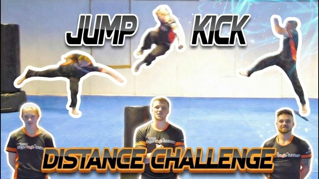 WHO CAN JUMP KICK THE FURTHEST?! | Jump Kick Distance Challenge | Team GNT