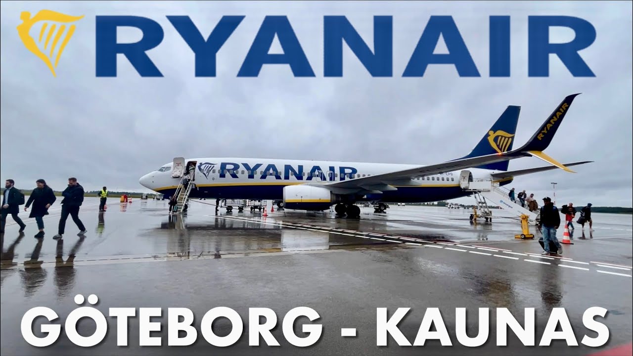 Flying from Göteborg to Kaunas. Full flight, Gate to Gate / Ryanair