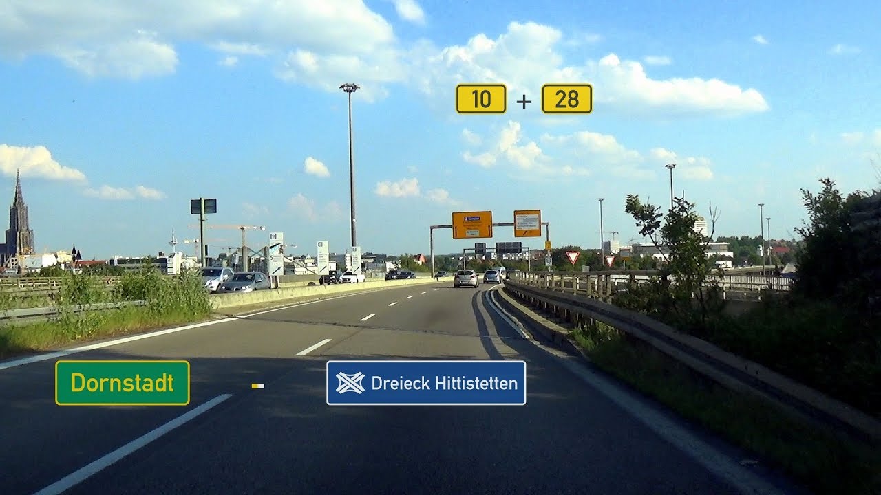 🇩🇪 B10 + B28: Dornstadt - Dreieck Hittistetten (3x)