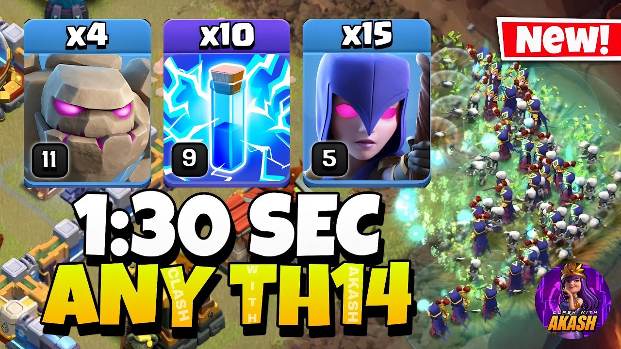 Epic Strategy! TH14 Zap Quake Witch is the Easiest TH14 Attack Strategy in Clash of Clans🔥