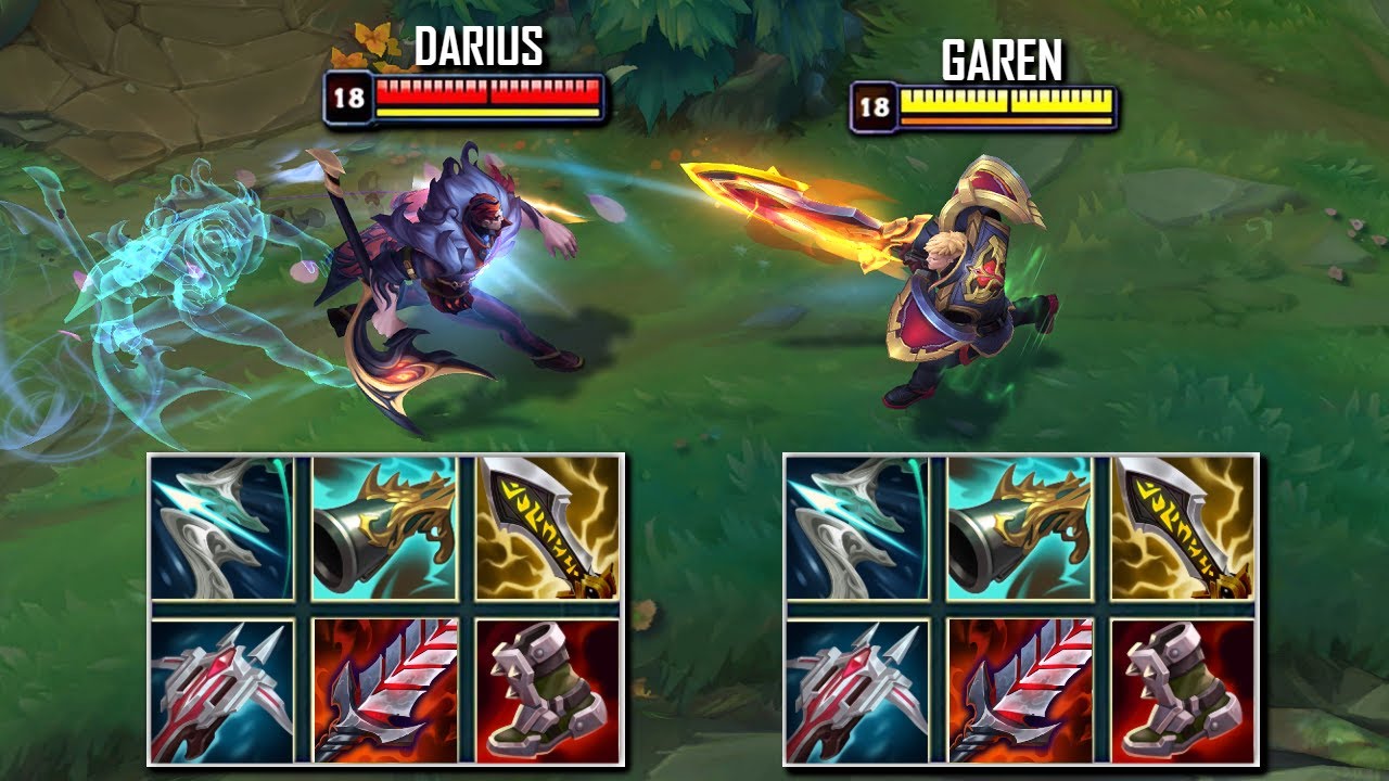 MATHEMATICALLY CORRECT DARIUS vs MATHEMATICALLY CORRECT  GAREN FULL BUILD FIGHTS & Best Pentakills!