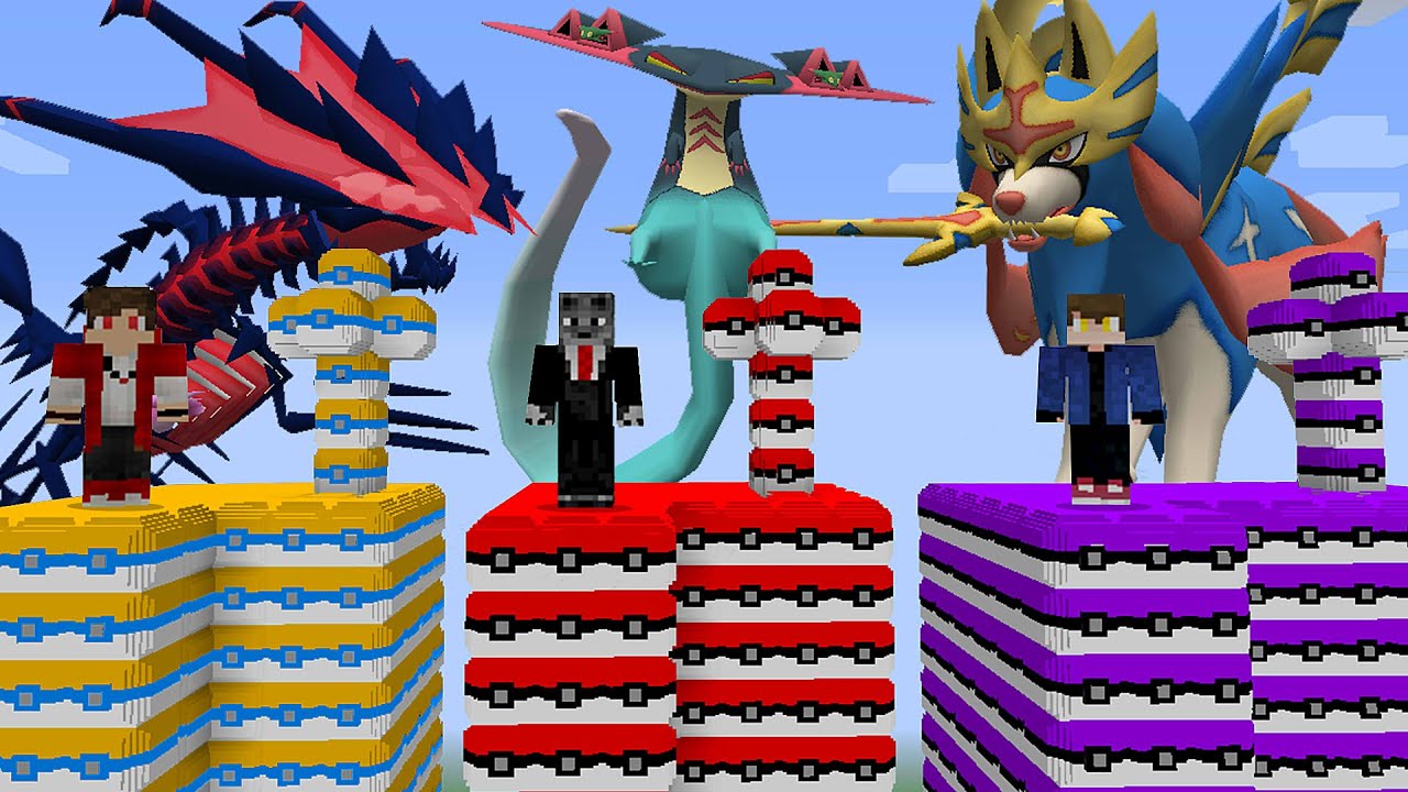 *Nova* Ilha de Lucky Pixelmon de Pokemon Lendário vs Pokemon Inicial com meus Amigos no Minecraft