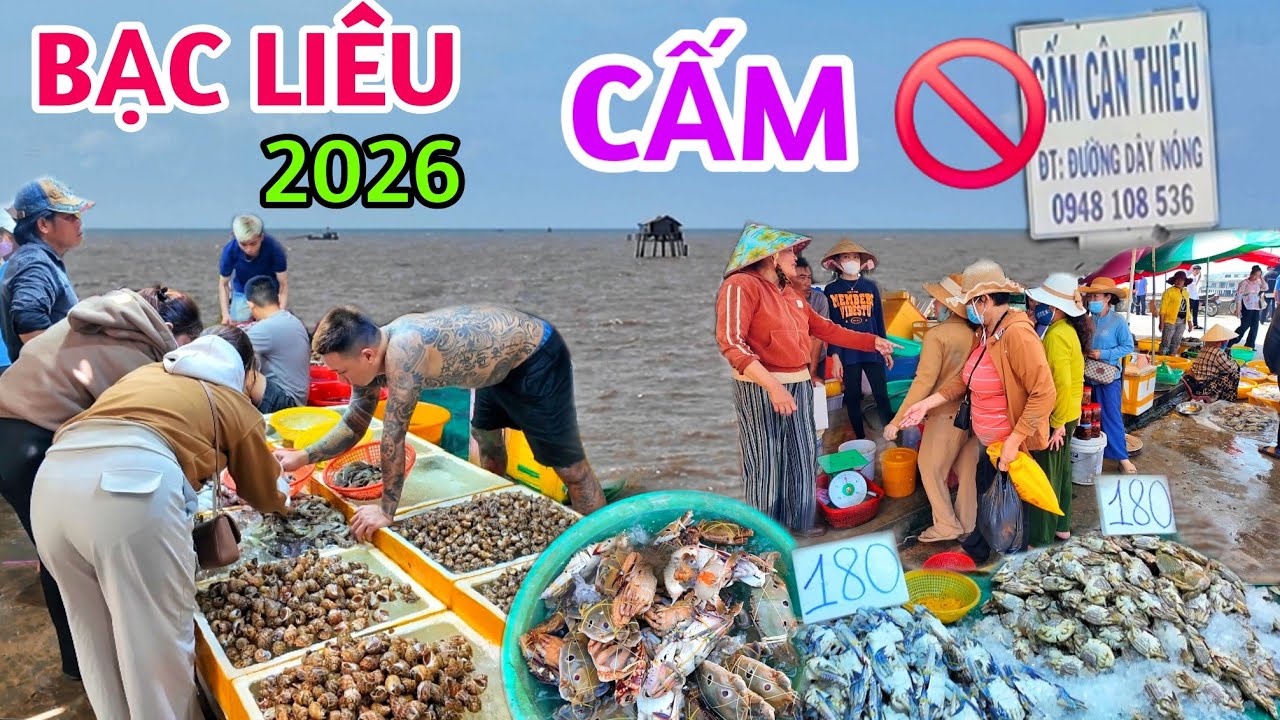 CHO&Aacute;NG GI&Aacute; HẢI SẢN CỰC RẺ TẠI NH&Agrave; M&Aacute;T BẠC LI&Ecirc;U 2026 - Ở Đ&Acirc;Y CẤM C&Acirc;N THIẾU V&Agrave; CHẶT CH&Eacute;M KH&Aacute;CH DU LỊCH