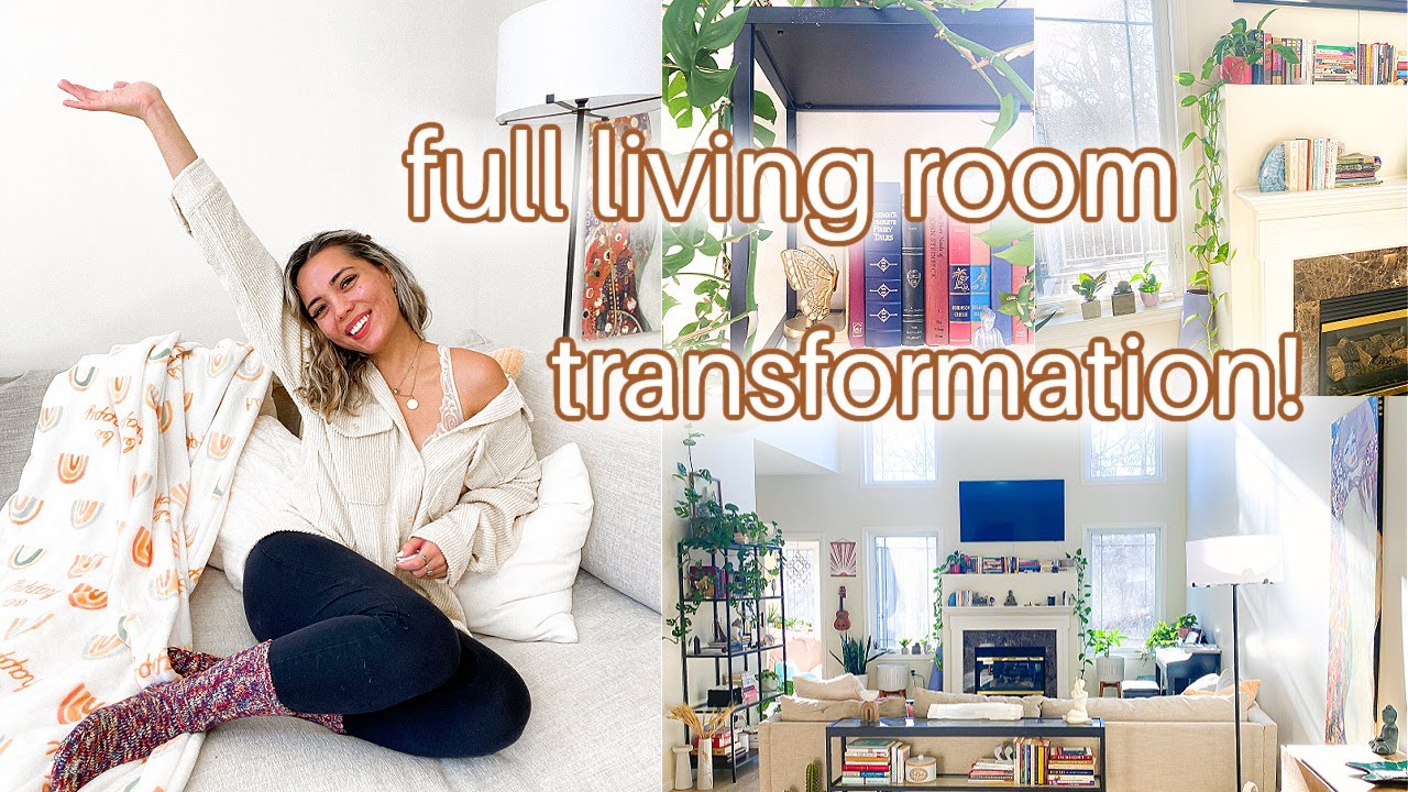 FULL Living Room EXTREME Transformation in the NEW HOUSE! (Renovation vlog) ft. Lifewit Pillows