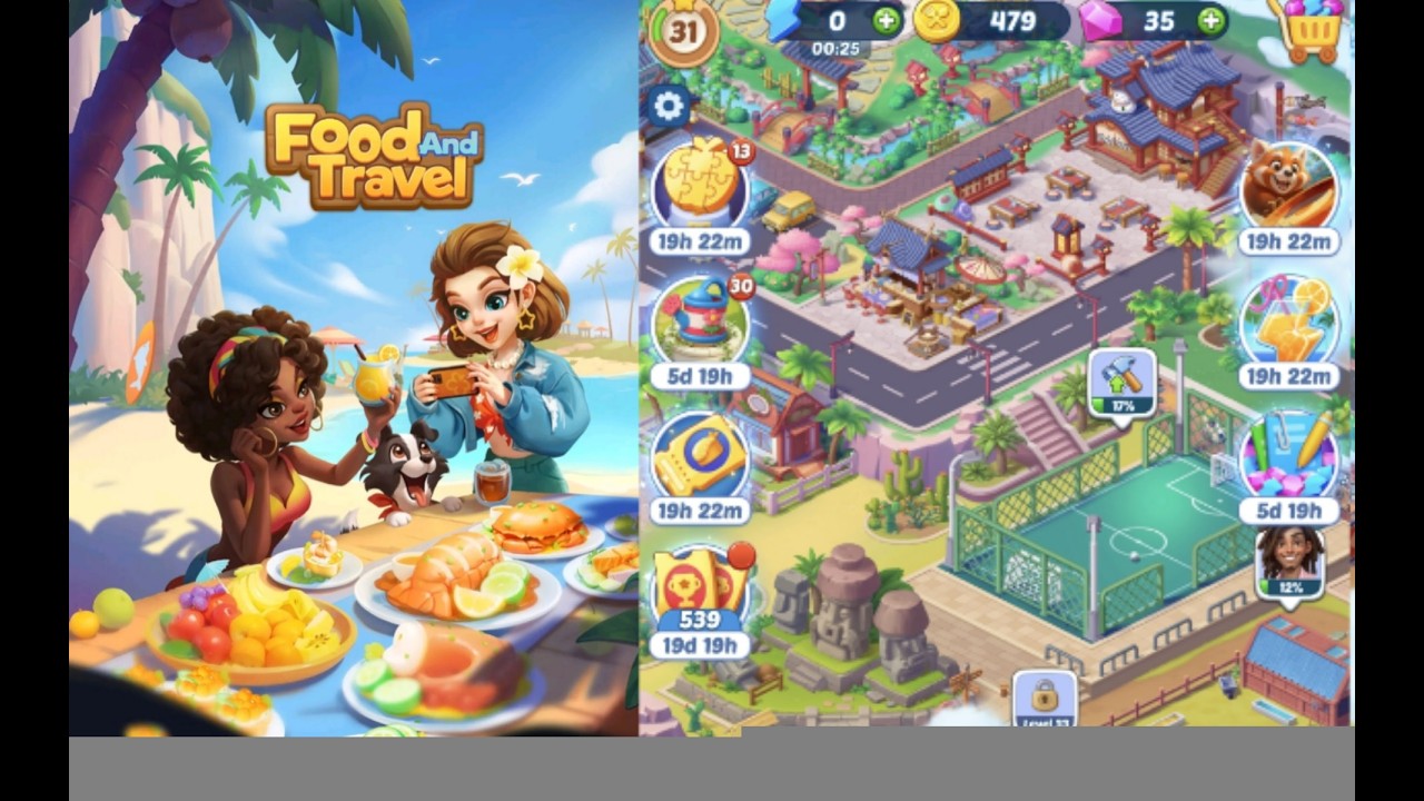 Food and Travel: Merge Game | Level  30-31  Part  29  🏕🏖   merge