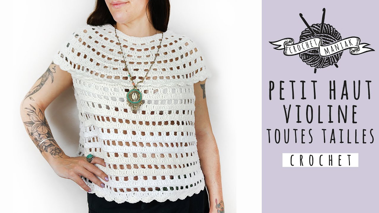 crochet petit haut top down facile et rapide toutes les tailles