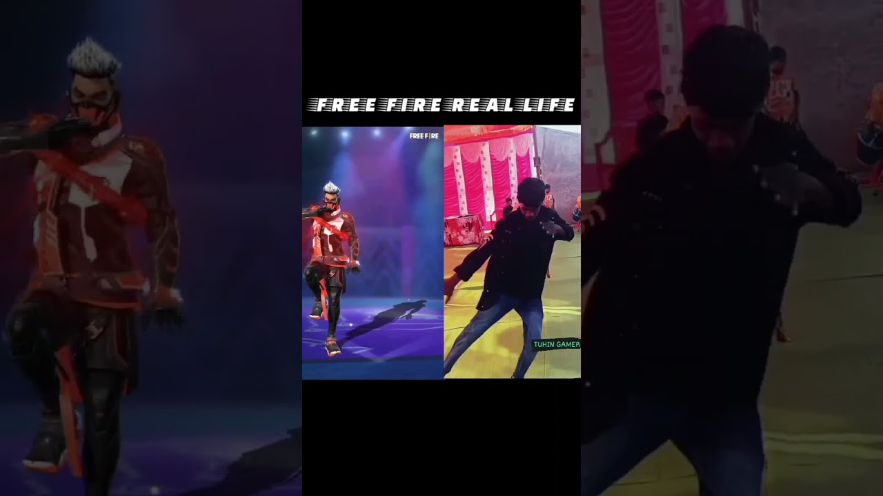 Free fire cobra bundle emot vs free fire real life emot cobra group dance #freefire #shorts #short