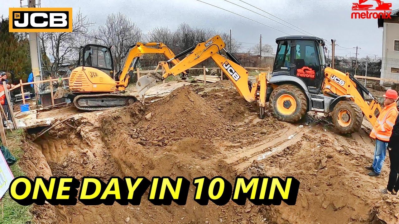 JCB 3CX |⚠ Digging Foundation for Apartments Building 🚜