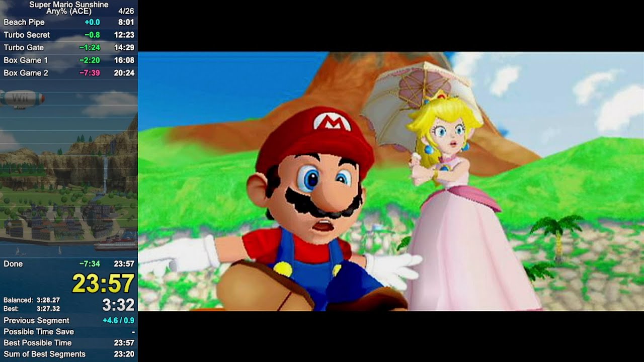 [WR] SMS Any% (ACE) Speedrun in 23:57 by Jcool114 - Super Mario Sunshine