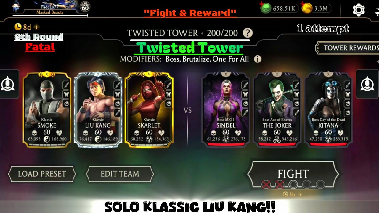 Mk Mobile. Twisted Tower (Fatal) Final Bosses 8th Round Fight & Reward!!