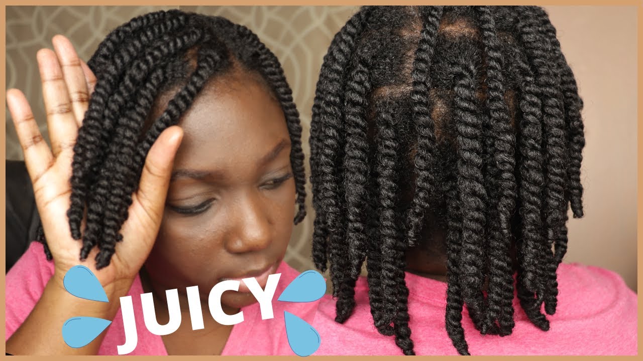 💦JUICY💦 two strand twists on natural hair | Easy protective styles for natural hair 4a 4b