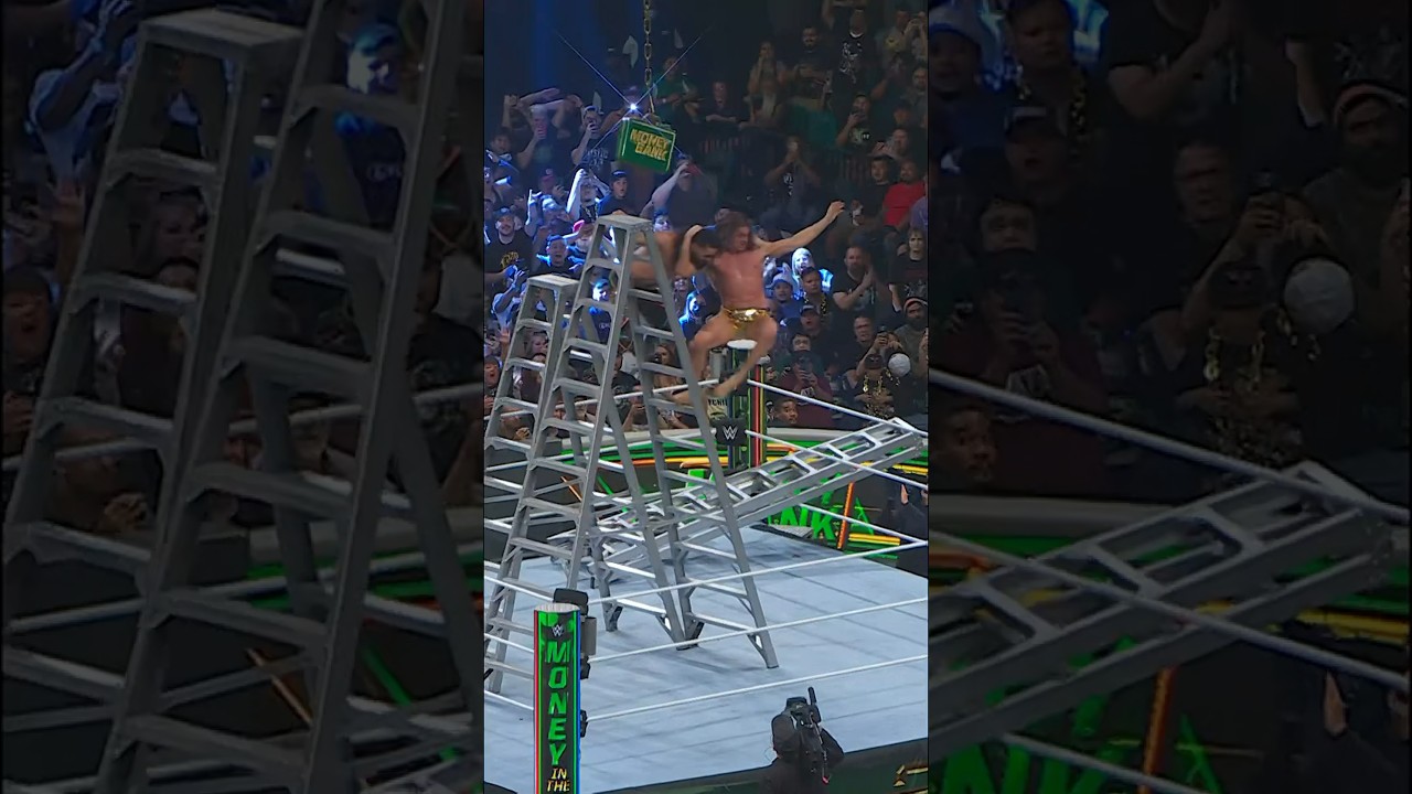 Matt Riddle almost destroys Seth Rollins with an RKO off the freakin' ladder! #MITB 🤯