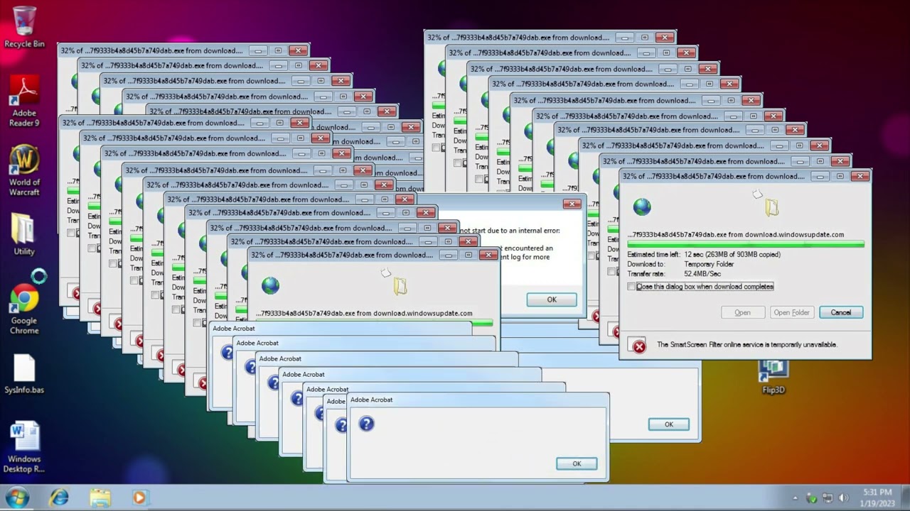 Windows 7 crasy error