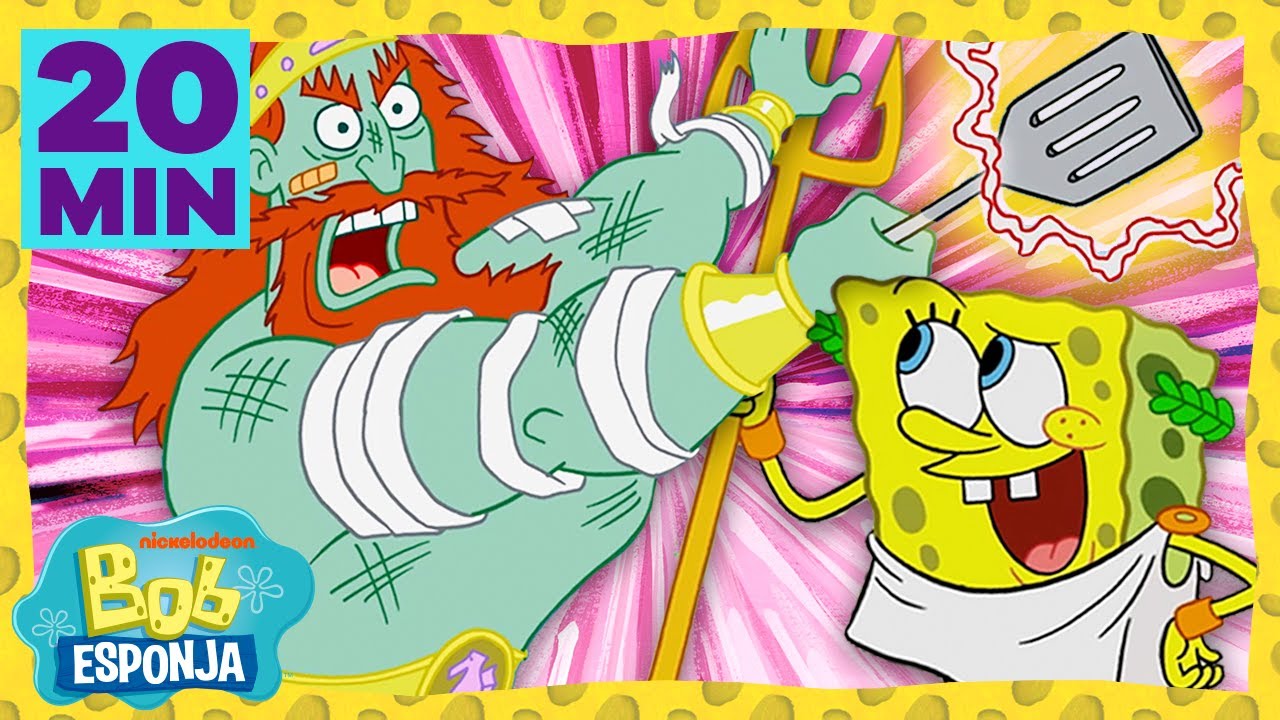 20 minutos de la ira del rey Neptuno | Bob Esponja en Español