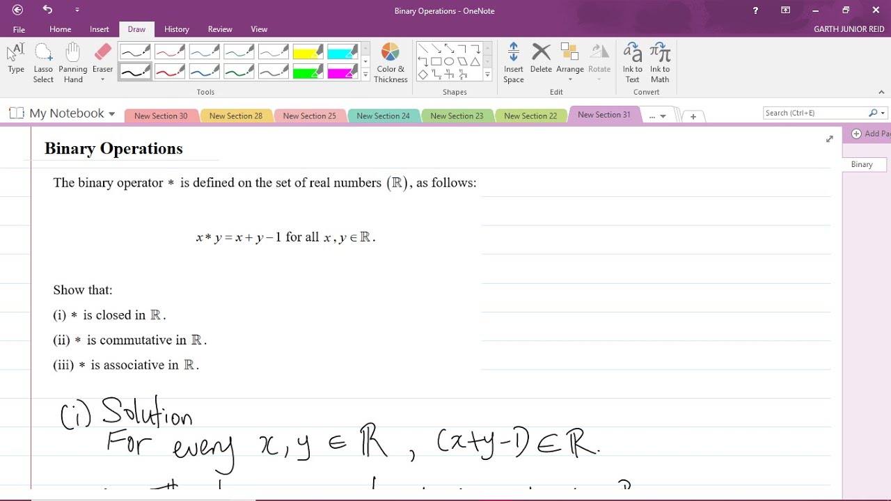 CAPE Pure Mathematics Unit 1 - Module 1: Basic Algebra and Functions - Binary Operations