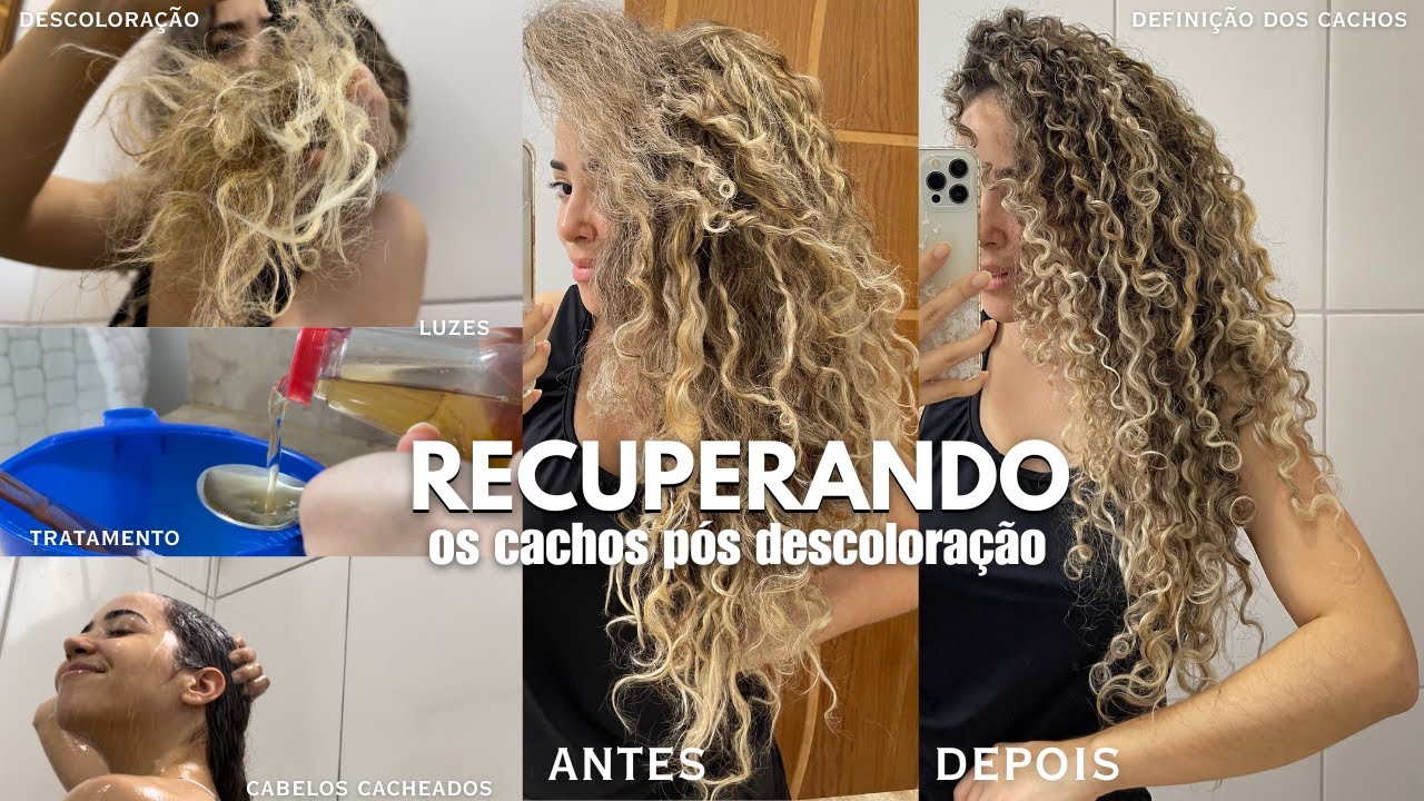 PERDI MEUS CACHOS NA DESCOLORAÇÃO | como recuperar a definição do cabelo cacheado com luzes