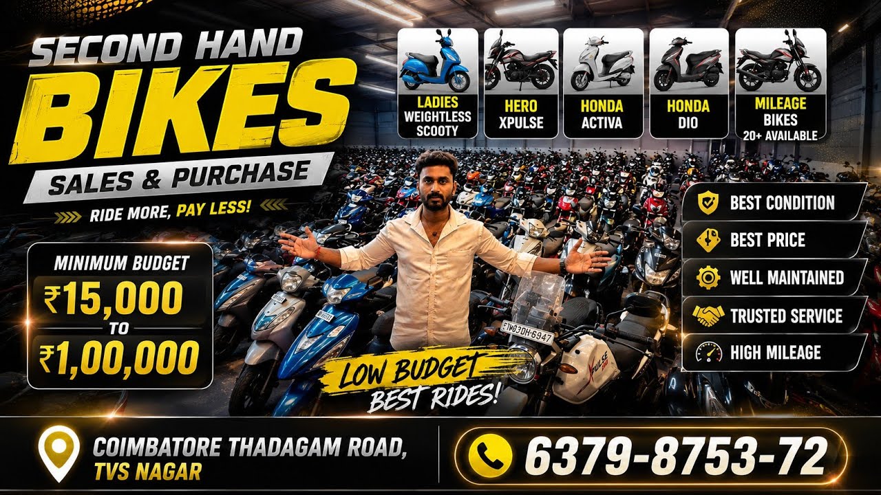 💯ரொம்ப கம்மி விலையில் | 👌தரமான பைக்குகள் மற்றும் ஸ்கூட்டர்கள் | 👑அதிக மைலேஜ் தரும் தரமான வாகனங்கள் 