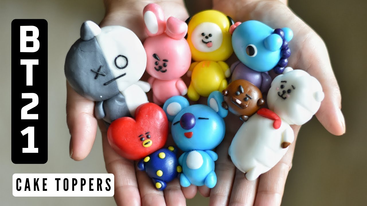 BT21 Fondant Cake/Cupcake Toppers: Step by step (detailed) tutorial
