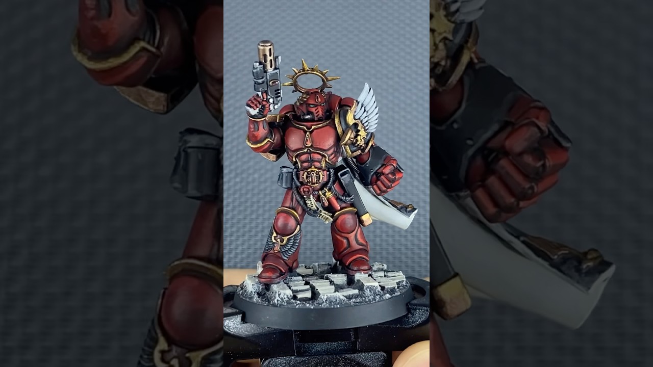 Blood Angels Captain Painting Process! #warhammer40k #warhammer #miniaturepainting #paint #40k