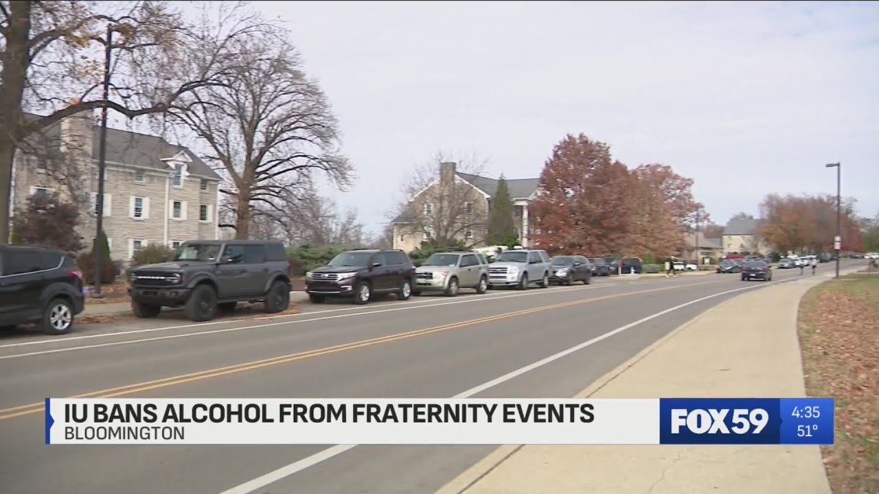 Indiana University bans fraternities from hosting certain social functions, having alcohol at events