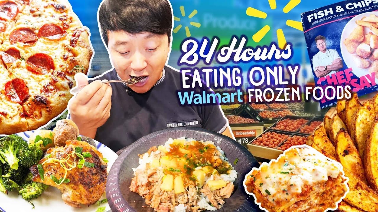 Круглосуточно едим ТОЛЬКО ЗАМОРОЖЕННЫЕ ПРОДУКТЫ из Walmart! Дегустируем ВСЕ замороженные блюда Го...