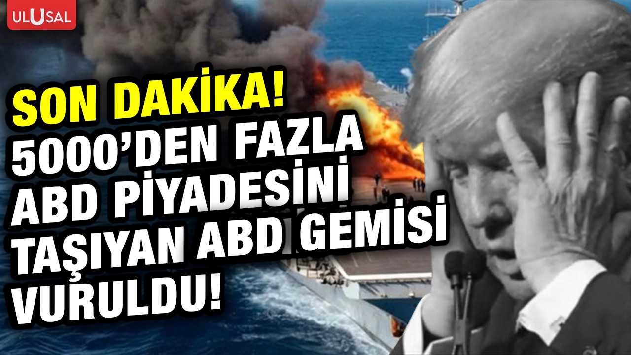 SON DAKİKA! İran H&uuml;rremşehr f&uuml;zeleriyle 98. dalgayı başlattı! ABD amfibi gemisi vuruldu!