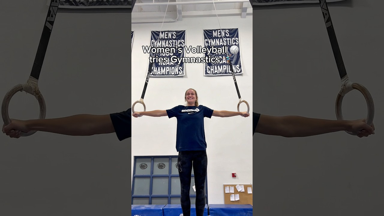 I served them a gymnastics lesson 😂🏐 #volleyball #gymnastics #fun #viral