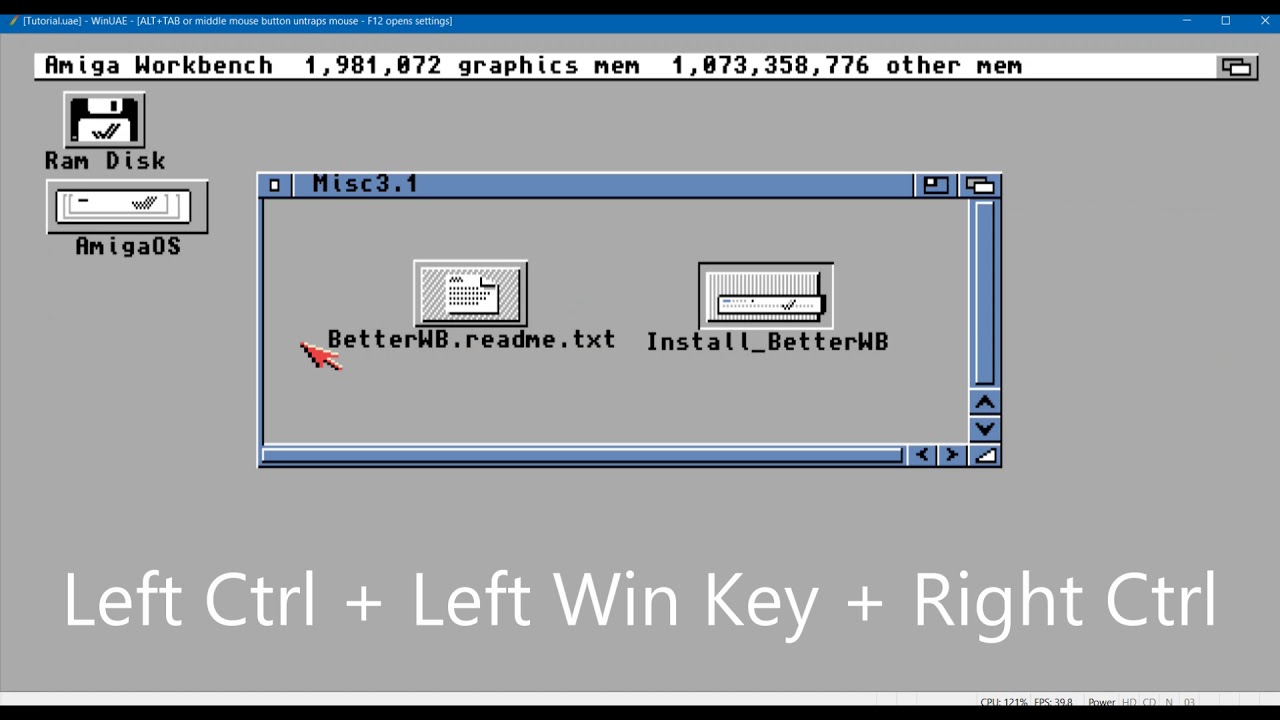Installing Better Workbench on top of Workbench V3.1 for the Commodore Amiga running on WinUAE