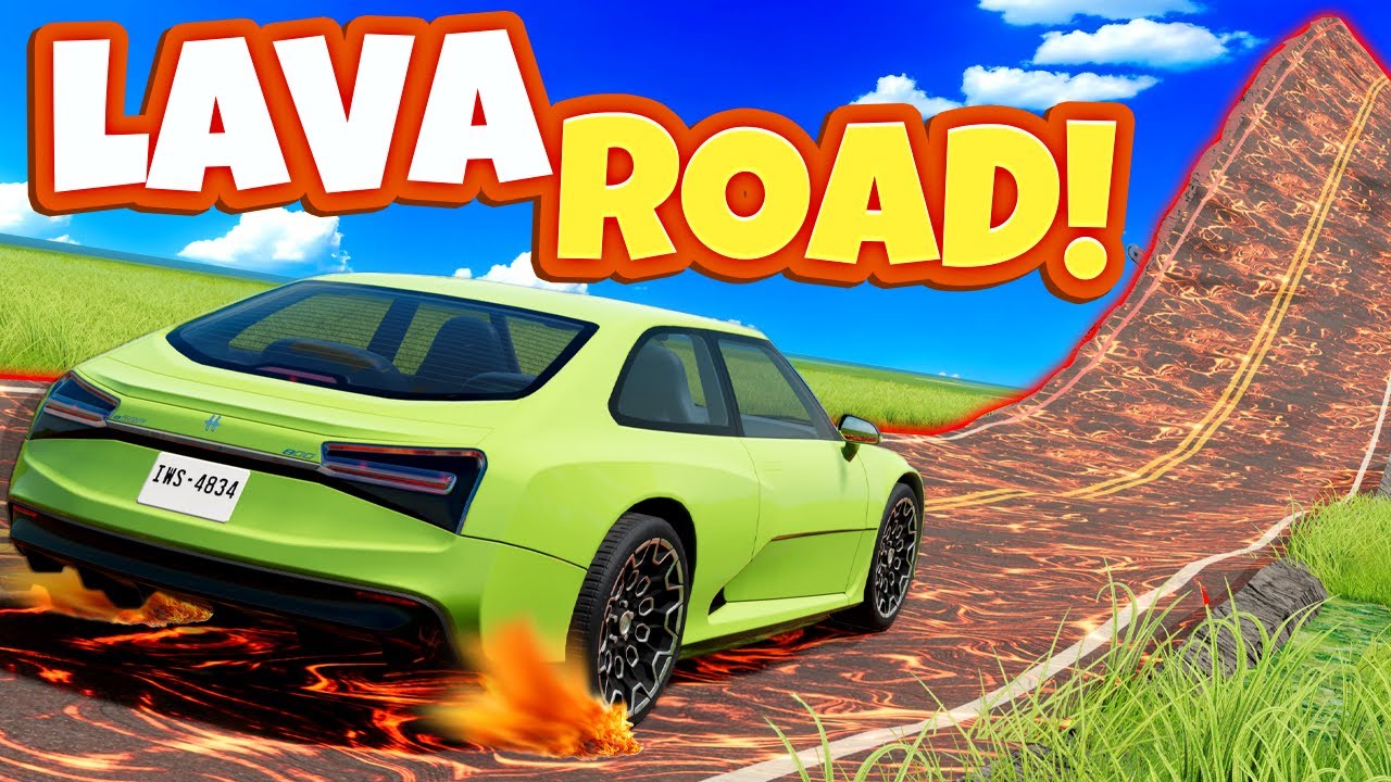 Can My Car Survive Crossing a Lava Road in BeamNG Drive Mods?