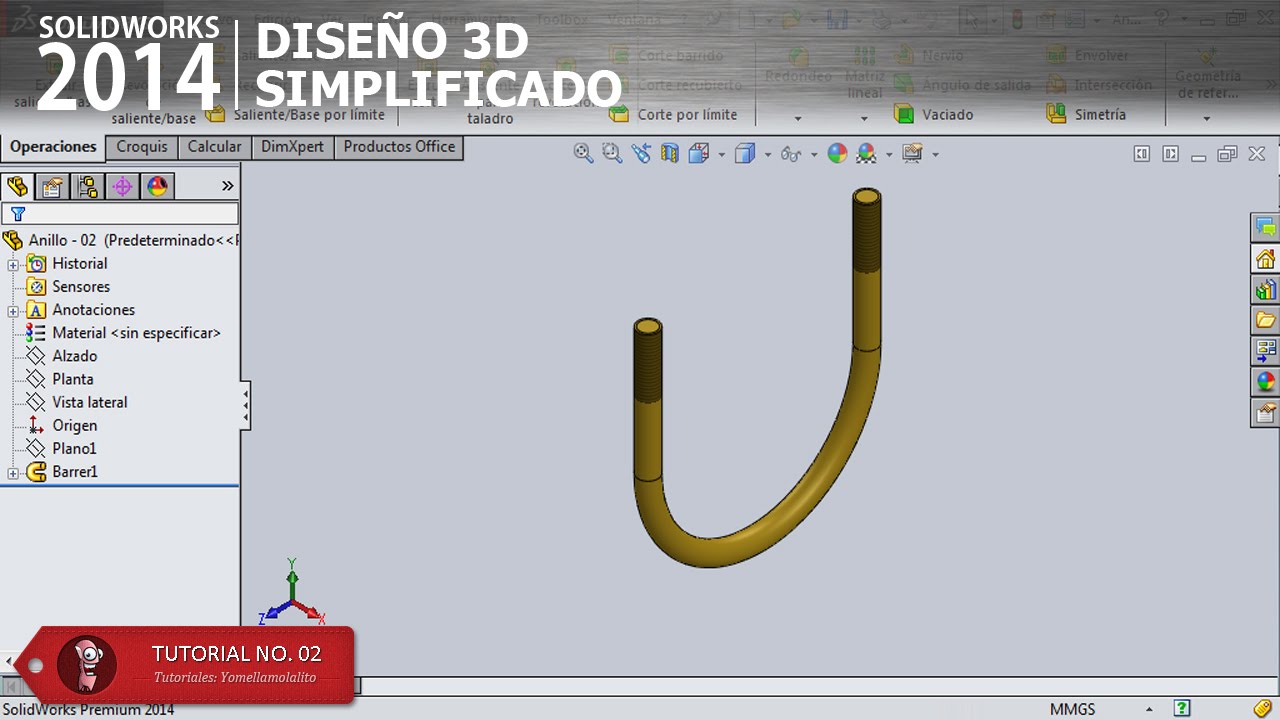 SolidWorks 2014 Tutorial Modelado y Ensamble Parte 02