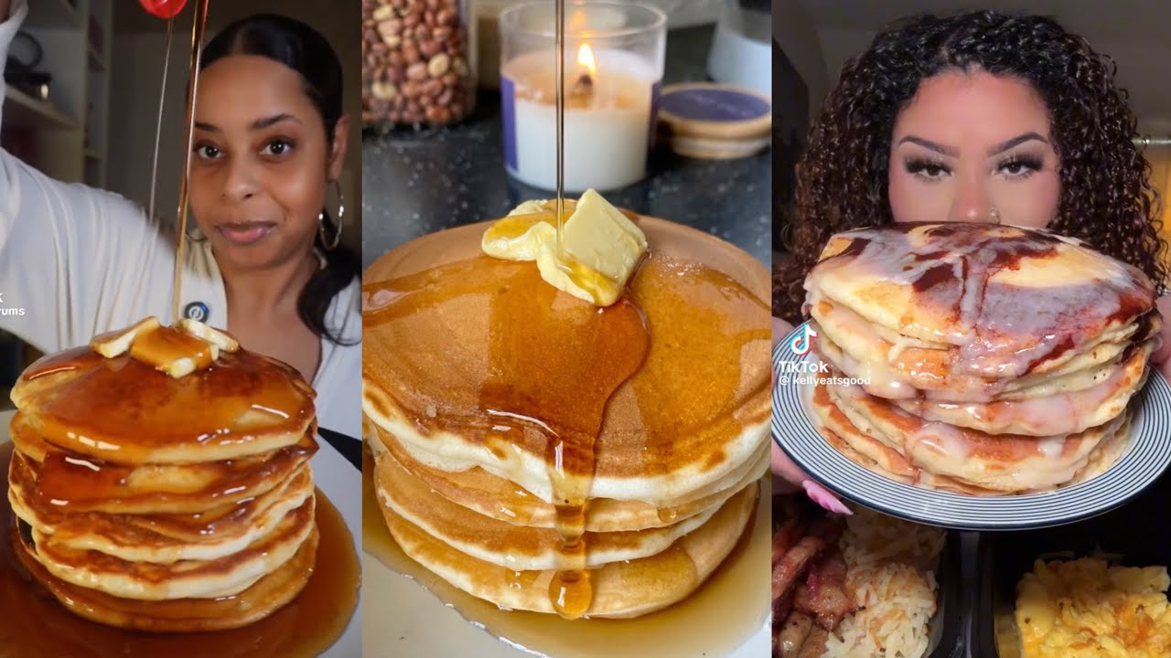 PANCAKES ASMR 🥞 Mukbang 🥞 Viral TikTok Food Compilation 