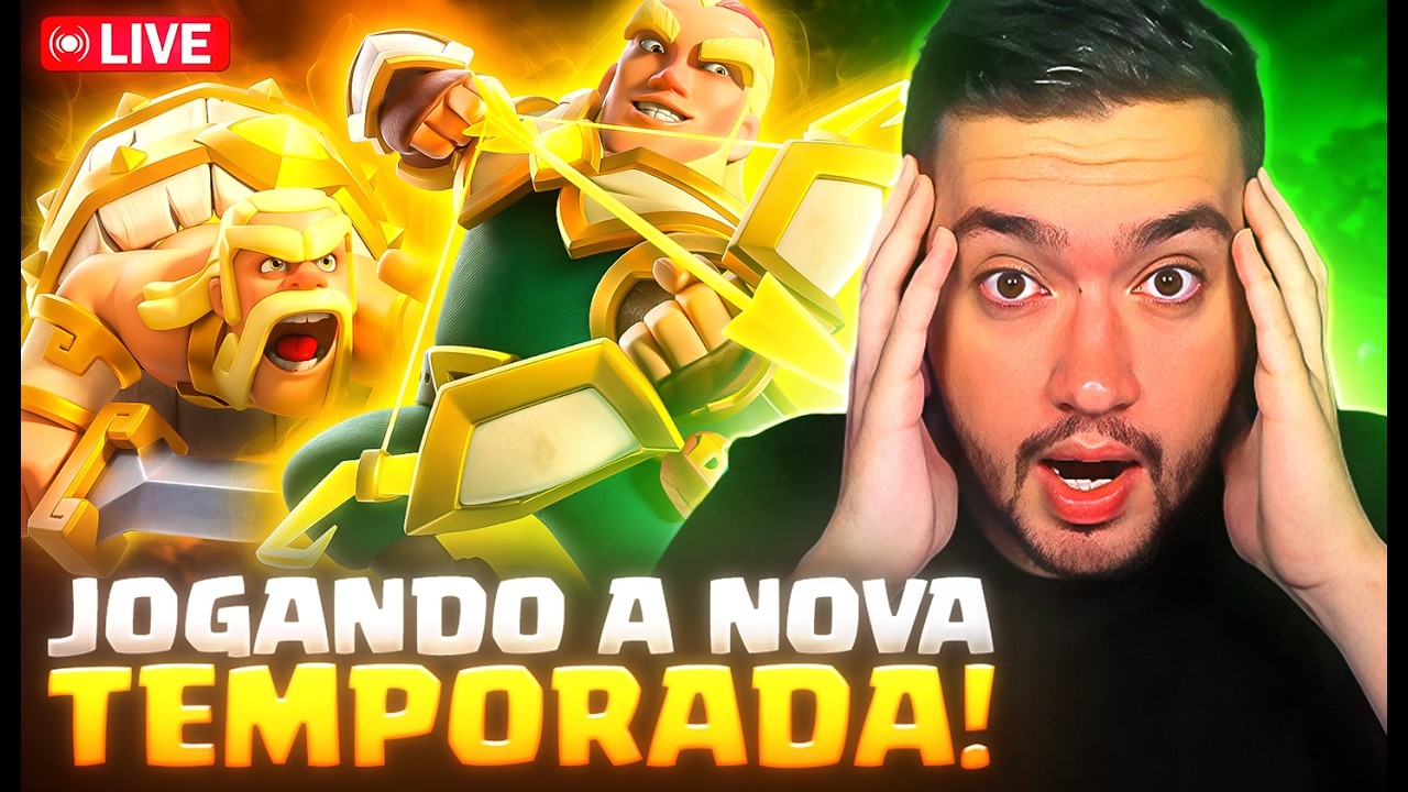 NOVA TEMPORADA! TESTANDO O NOVO BARRIL DE BÁRBARO HERÓI e PUSH! - clash royale ao vivo