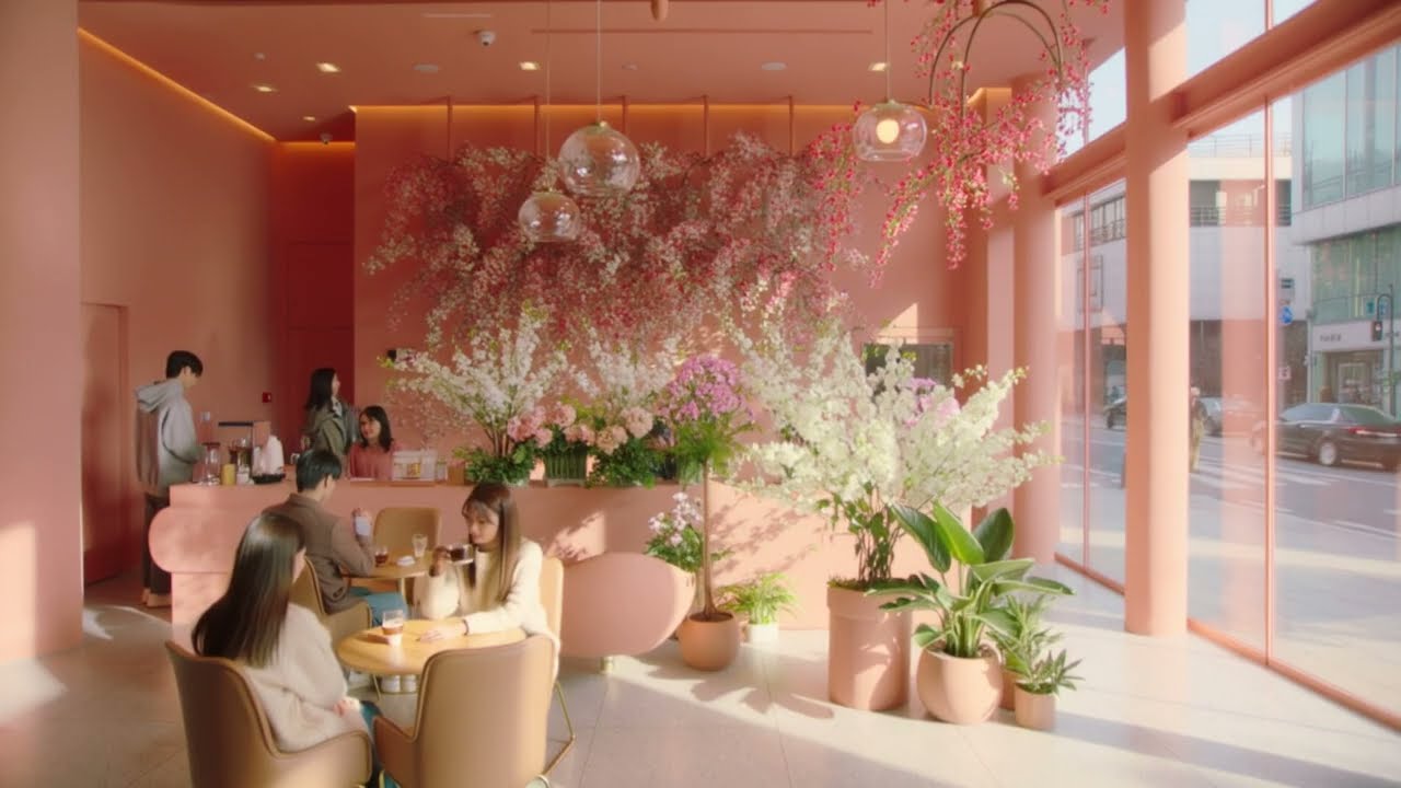 Peachy Rose & Floral Cafe Background Music for Read & Study ☕🌼 | Cafe Note Ambience カフェの勉強BGM