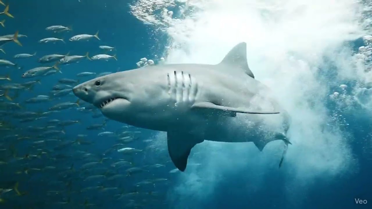The Great White&rsquo;s Hunt  Deep Sea Predators in Action #shark #ocean #wildlife #aivideo #shorts