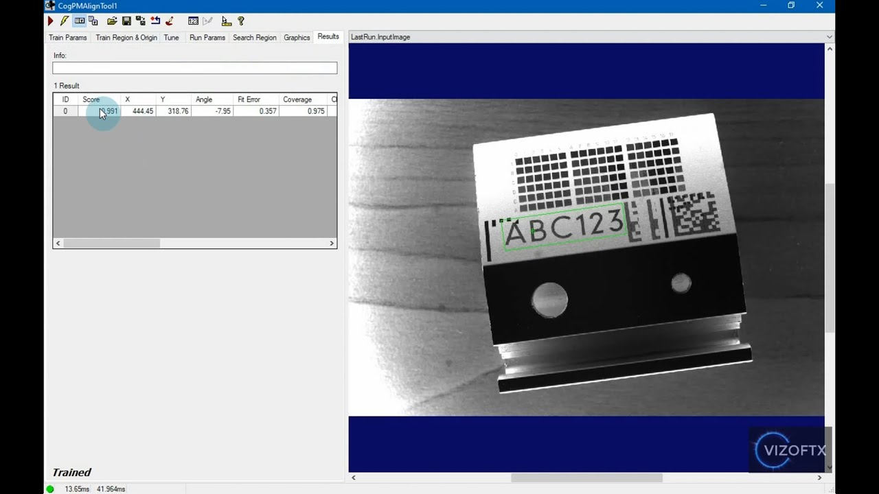 01_06 Cognex Designer VisionPro Basics - Pattern search brief introduction EN