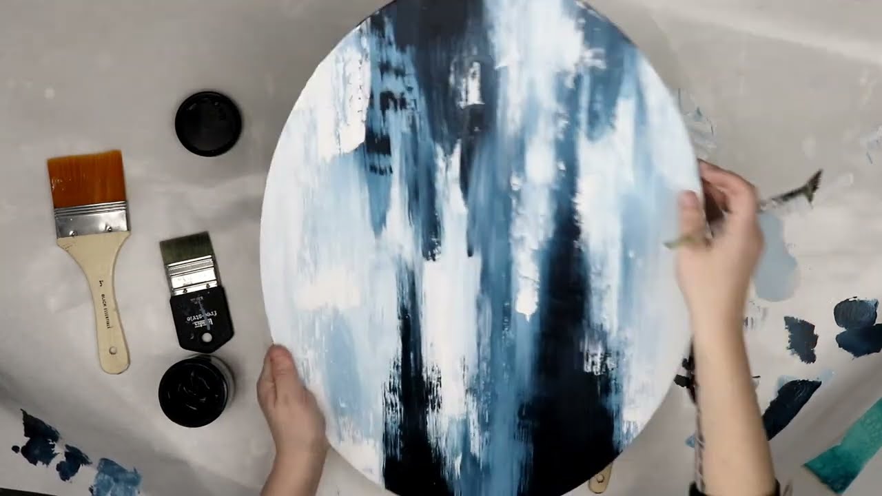 (103) Amazing DIY Blue and White Wall Art, How to Make Your Own Abstract Art