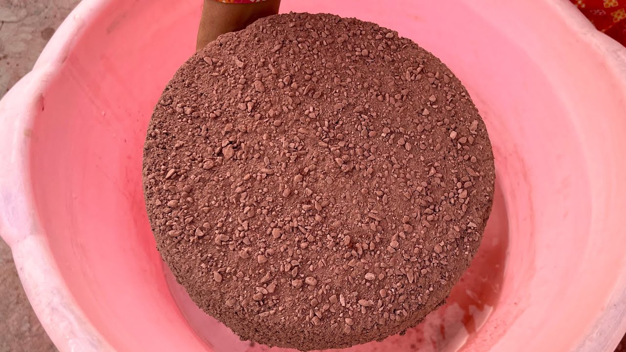 New || Grainy Reddirt Cakes crumbling and Dipping in Water asmr #insane 