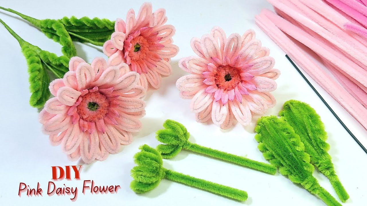 DIY Pink Daisy Flower from Pipe Cleaners | Easy & Beautiful Handmade Flower Craft
