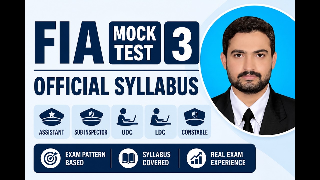 How to prepare for FIA Official Syllabus Announced Guess Paper 3 FIA Sub Inspector assistant udc