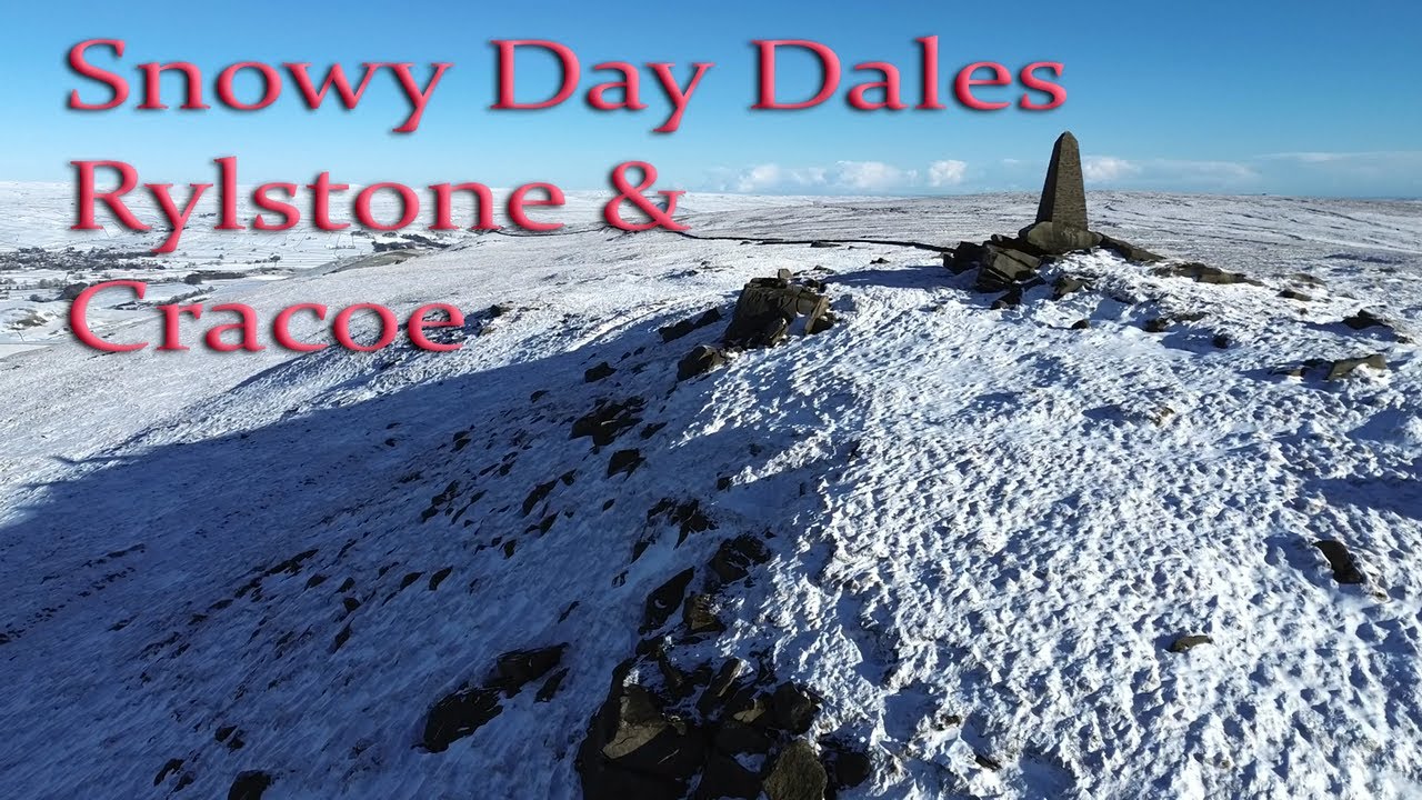 Rylstone & Cracoe War Memorial Yorkshire Dales Snow DJI Mini 3 2024