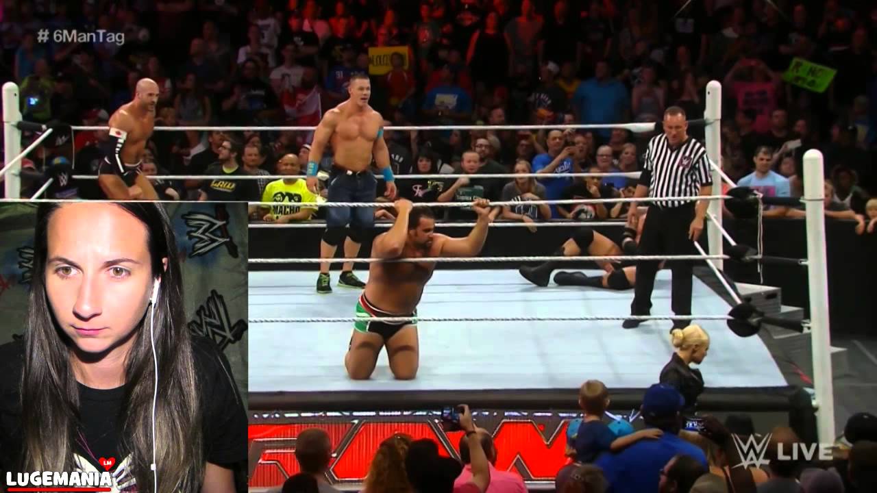 WWE Raw 7/20/15 Main Event 6 Man Tag