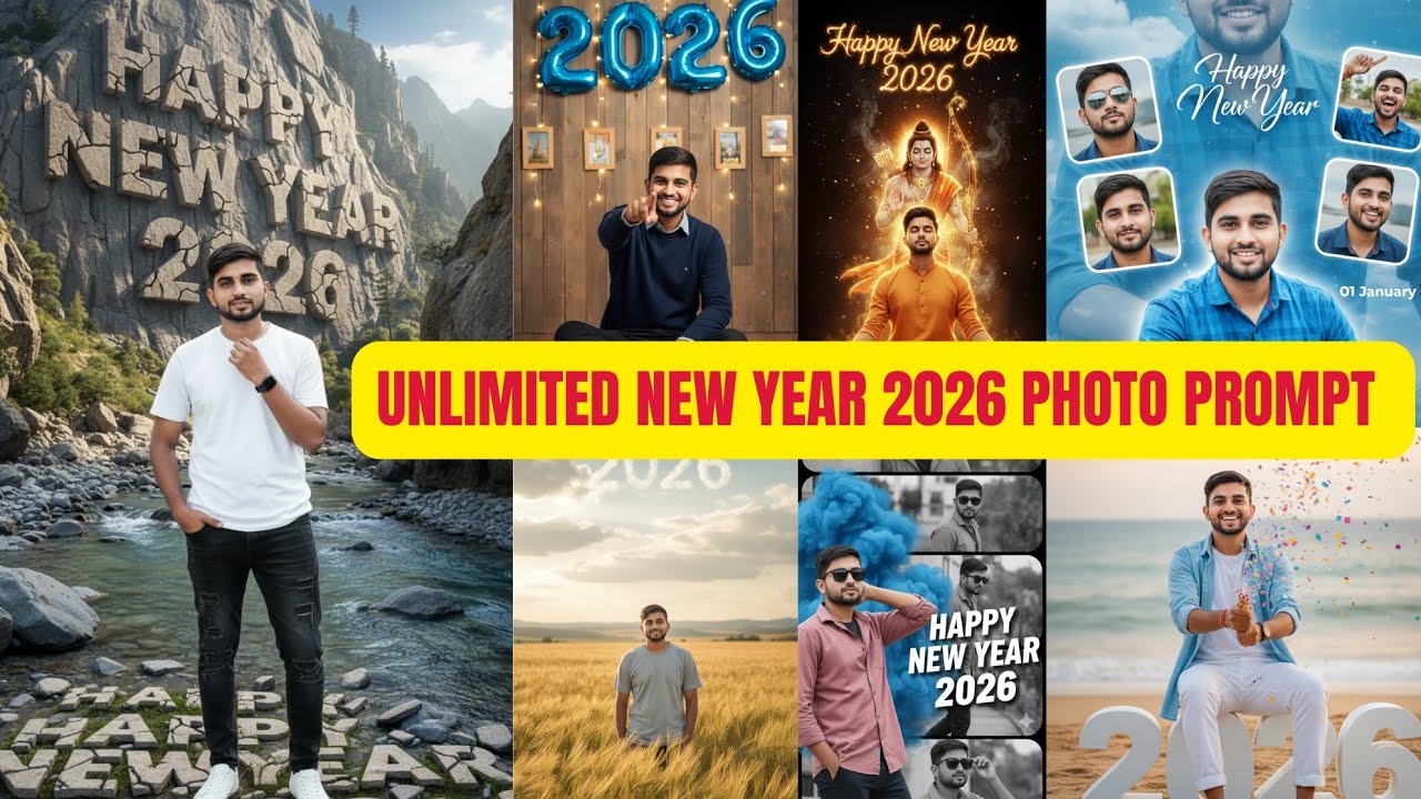 Unlimited New Year 2026 AI Photo Editing Prompts | Gemini Photo Ideas | Gemini Photo Prompts | 2026 