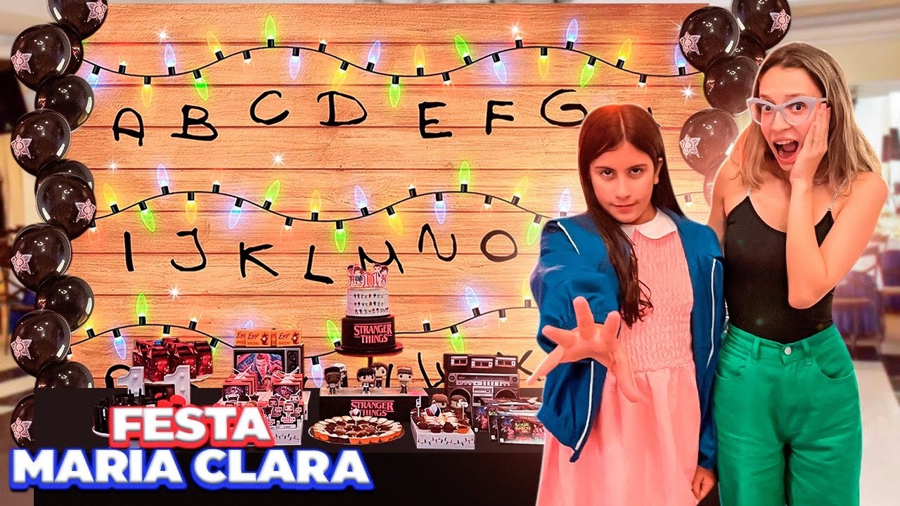 FOMOS na FESTA STRANGER THINGS - ANIVERSÁRIO de 11 anos da MARIA CLARA @FamíliaMariaClaraeJP