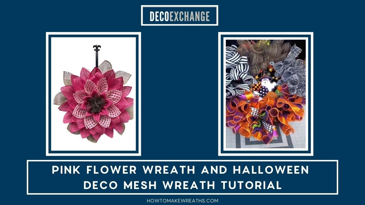 Pink Magnolia Flower Wreath and Halloween Deco Mesh Wreath Tutorial | Live Replay - DecoExchange