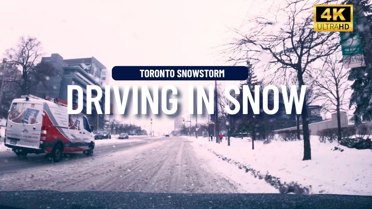 Driving Through a Toronto Snowfall — Bayview & Sheppard 4K