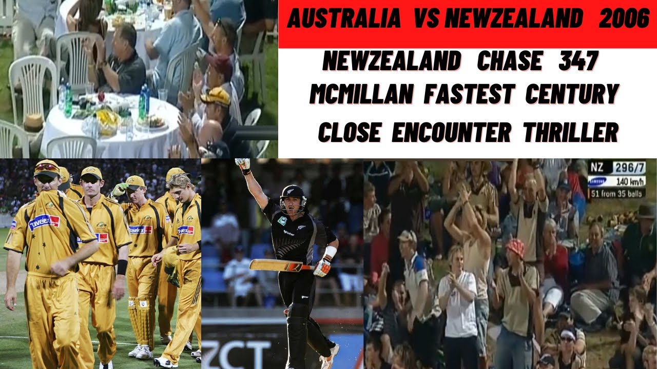 newzealand chase 347 vs australia in thriller contest | australia vs newzealand 2006 match 3