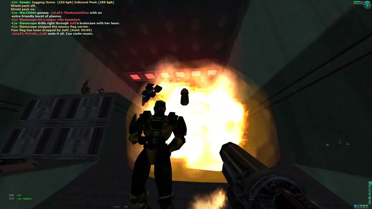 -tu- vs -{sLaP}- - WarChilde - Map: DeadlyBirdSong - 27/04/2003 - Tribes 2 Classic CTF 14v14