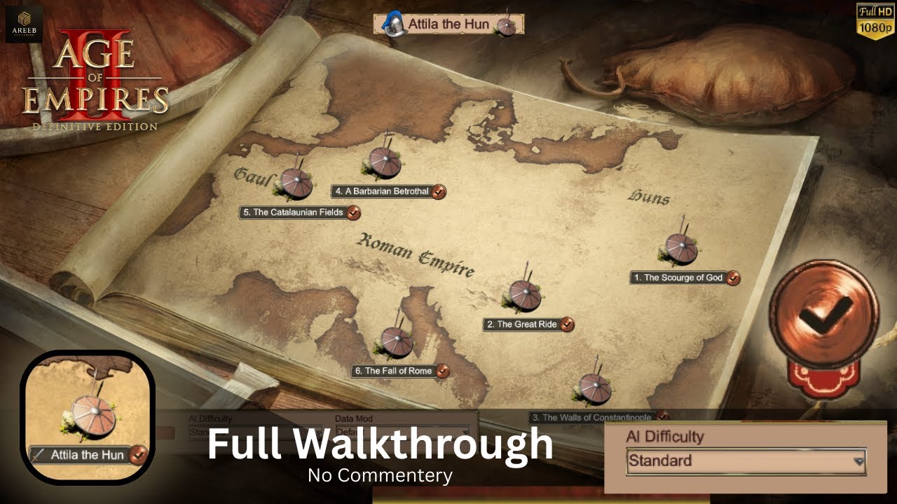 AoE2: DE - Attila the Hun Campaign Full Gameplay Walkthrough (Standard)