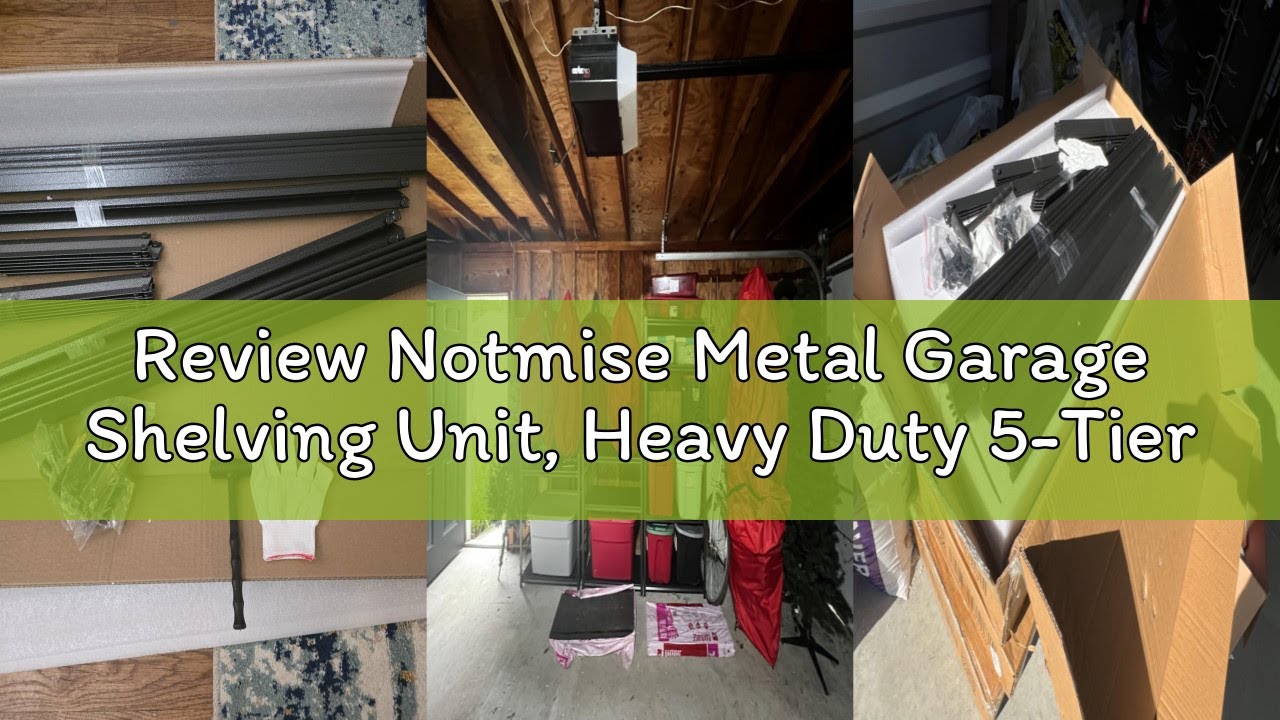 Review Notmise Metal Garage Shelving Unit, Heavy Duty 5-Tier Adjustable Storage shelves, Steel Shelv